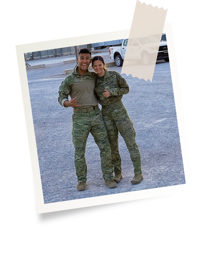Brandon and Stephanie on deployment